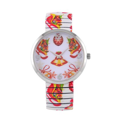 STRADA - Japanisches Uhrwerk, Flexible Uhr, Weihnachtsmotiv