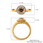 AAA Turkizit und weißer Diamant-Ring, 925 Silber Gelbgold Vermeil  ca. 1,09 ct image number 6