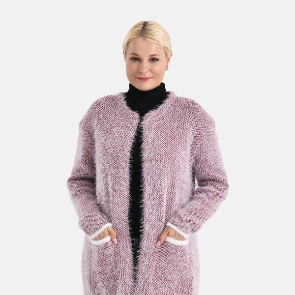 Kuschelweicher, langer Übergangs-Cardigan mit 2 Taschen, gestrickt, Rot image number 5