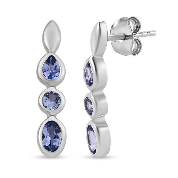 Tansanit Trilogie Ohrringe - 1,03 ct. image number 4
