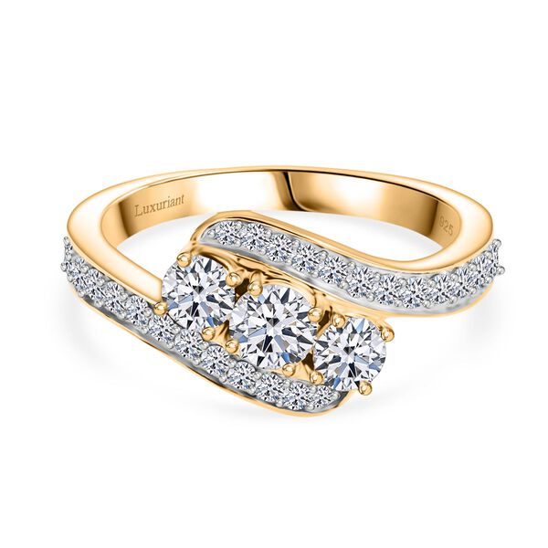 LUXURIANT DIAMOND - Lab Grown Diamant SI Ring 925 Silber 750 Gelbgold Vermeil (Gr&ouml;&szlig;e 20.00) ca. 1.00 ct