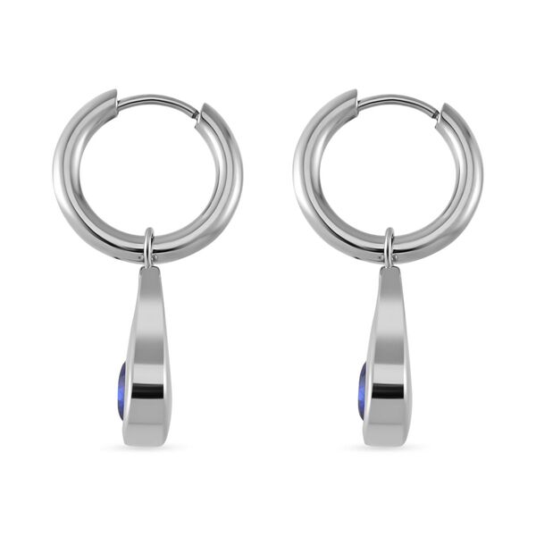 Blauer Kristall Ohrringe Reiner Edelstahl image number 3