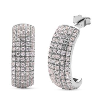 Wei&szlig;e Zirkon Ohrringe, 925 Silber rhodiniert ca. 0.84 ct