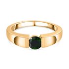 Natürlicher Chromdiopsid Ring 925 Silber vergoldet (Größe 21.00) ca. 0.56 ct