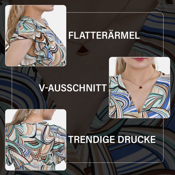 Jumpsuit mit gesmokter Taille und Flatter&auml;rmel, 70's image number 3