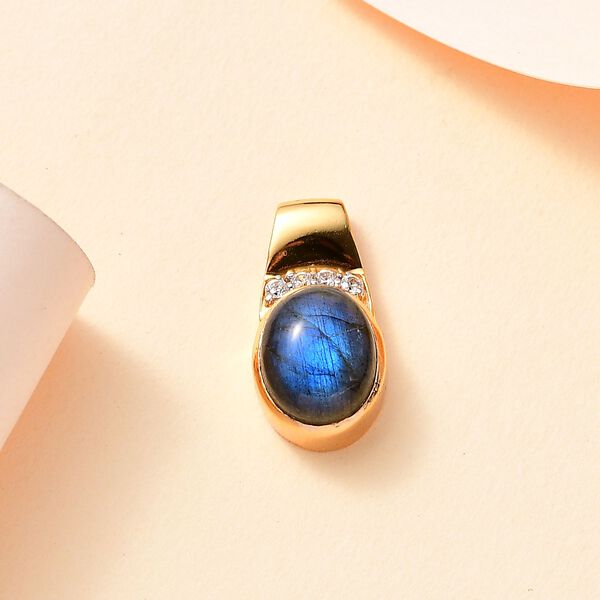 Labradorit und Zirkon Anh&auml;nger - 5,92 ct. image number 1