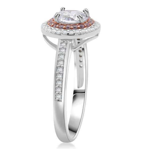 Lustro Stella Wei&szlig;er Zirkonia, Rosa Zirkonia Ring 925 Silber rhodiniert (Gr&ouml;&szlig;e 17.00) image number 4