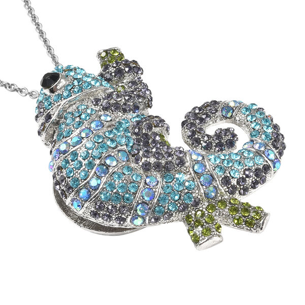 Mehrfarbige Cham&auml;leon-Kristall-Brosche/Anh&auml;nger mit 60 cm Kette image number 4