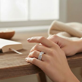 LUXURIANT DIAMOND - Lab Grown Diamant SI-GH SGL zertifiziert Ring 925 Silber 750 Ros&eacute;gold Vermeil (Gr&ouml;&szlig;e 18.00) ca. 1.00 ct