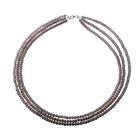 Rauchquarz Halskette, ca. 45 cm, 925 Silber, ca. 200.00 ct