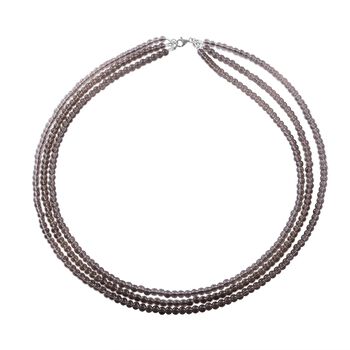 Rauchquarz Halskette, ca. 45 cm, 925 Silber, ca. 200.00 ct