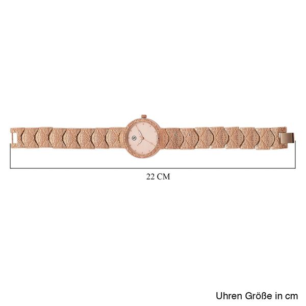 STRADA - Uhr mit japanischem PC21S Uhrwerk, roségoldfarbenem Sonnenschliff-Zifferblatt und Legierungsgehäuse image number 8