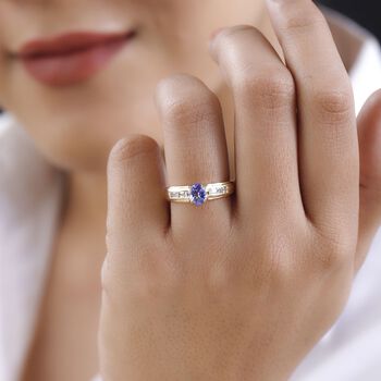 AA Tansanit und Zirkon Ring - 1 ct.