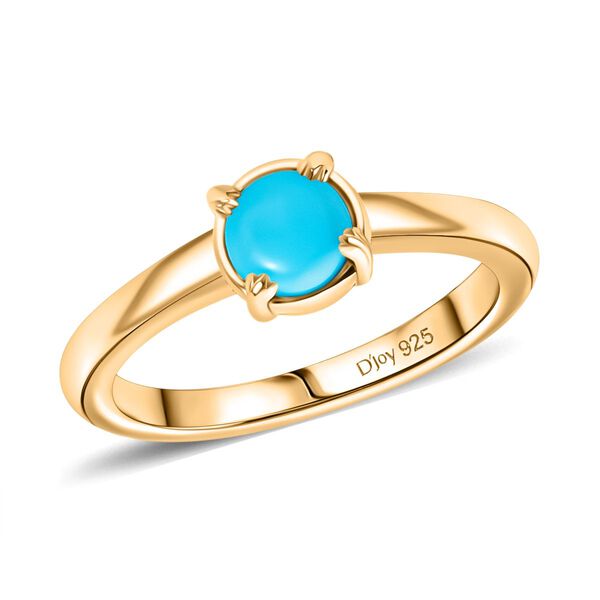 3er Set - D'Joy Sleeping Beauty T&uuml;rkis Ring, Ohrringe und Anh&auml;nger, (Gr&ouml;&szlig;e 20.00) 925 Silber 750 Gelbgold Vermeil, ca. 1.76 ct image number 4