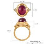 AA Afrikanischer Rubin (Fissure gefüllt), Moissanit Ring 925 Silber Gelbgold Vermeil (Größe 17.00) ca. 9,04 ct image number 6