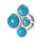 Blaues T&uuml;rkis Ring Edelstahl (Gr&ouml;&szlig;e 16.00) ca. 7,72 ct