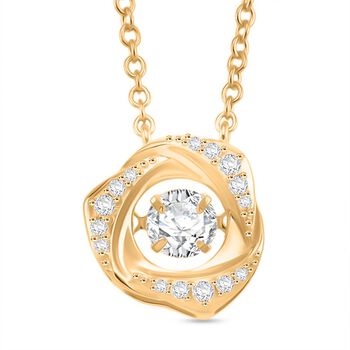 RADIANTA GRA zertifiziert Moissanit (D-VVS) Halskette ca. 45 cm 925 Silber vergoldet ca. 0.51 ct