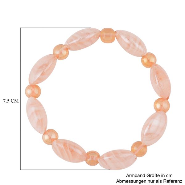 Rosa Glas-Perlen 53,25cm Halskette und flexibles Armband im Murano-Stil image number 8