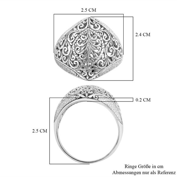 Royal Bali Kollektion- Handgearbeiteter Silberring image number 5