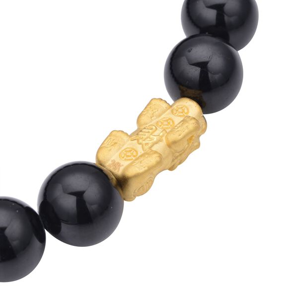 Flexibles, schwarzes Turmalin-Armband, 19 cm image number 6