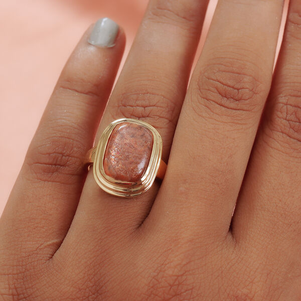 Korevora Sonnenstein Solit&auml;r Ring 925 Silber vergoldet  ca. 6,83 ct image number 3