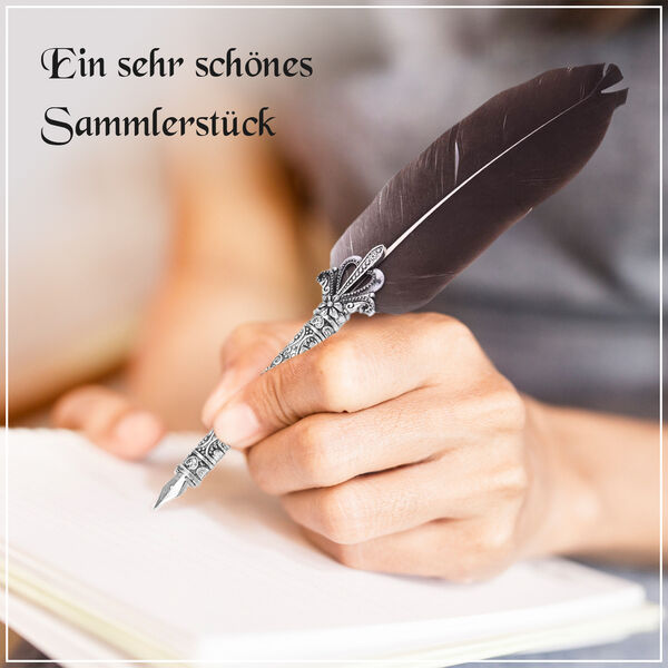 Antikes Federstift-Geschenkset in Braun image number 9