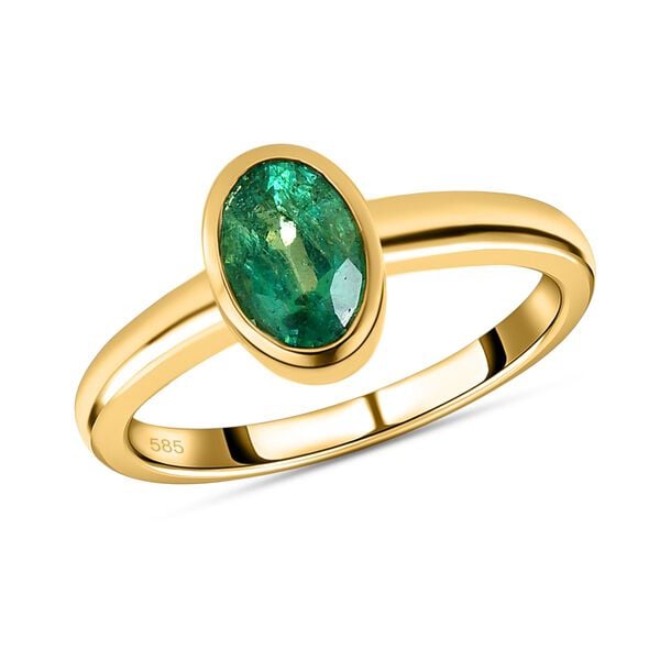 AAA Kagem sambischer Smaragd-Solitär-Ring in 585 Gold, 0,77 ct. image number 4