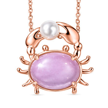 EverTrue Kunzit und S&uuml;&szlig;wasser Perle Anh&auml;nger mit 50cm Kette