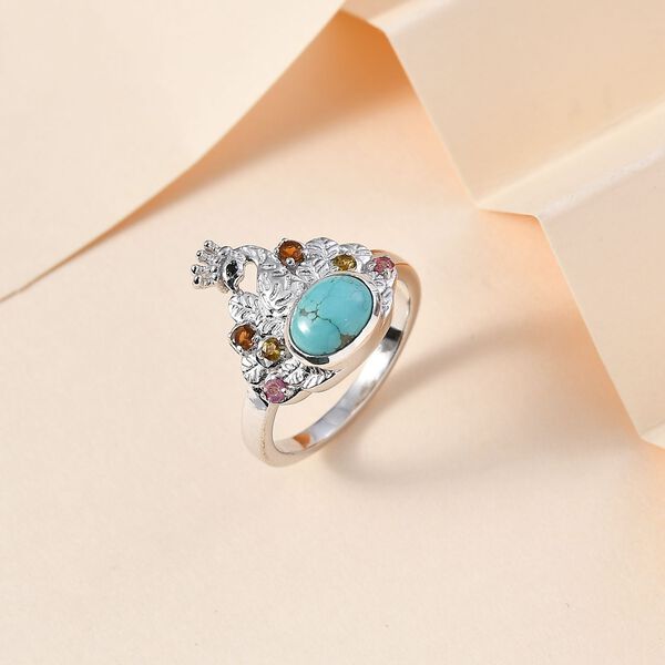 Sierra Nevada Türkis, Multi-Turmalin und schwarzer Spinell-Ring - 1,57 ct. image number 2