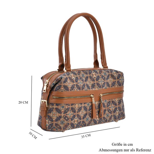 Handtasche mit RFID-Schutz, blau gemustert image number 7