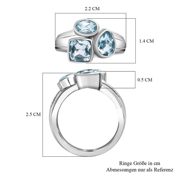 Himmelblauer Topas Ring Edelstahl (Gr&ouml;&szlig;e 17.00) ca. 2,67 ct image number 7