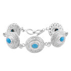 Royal Bali Kollektion - natürliches Sleeping Beauty Türkis-Armband in Silber image number 0