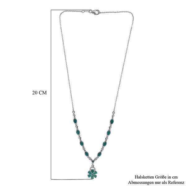 AA Grandidierit und Zirkon florale Cluster-Halskette in Silber image number 5