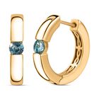 Blauer Zirkon Ohrringe 925 Silber vergoldet ca. 0.78 ct