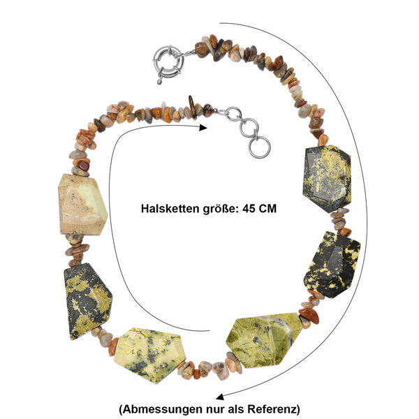 EverTrue gelbe T&uuml;rkis und verr&uuml;ckte Spitzen-Achat 45cm Halskette - 440 ct. image number 5