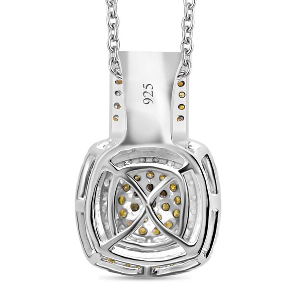 Gelber und wei&szlig;er Diamant-Anh&auml;nger mit 50cm Kette- 0,98 ct. image number 6