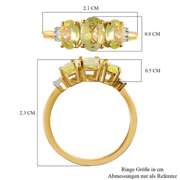 AA Chrysoberyll-Ring, 925 Silber Gelbgold Vermeil (Größe 17.00) ca. 2,26 ct image number 7