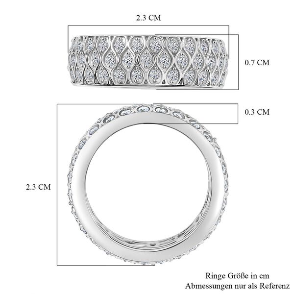 LUXURIANT DIAMOND - Lab Grown Diamant SI-GH SGL zertifiziert Ring 925 Silber rhodiniert (Größe 16.00) ca. 1,00 ct image number 7