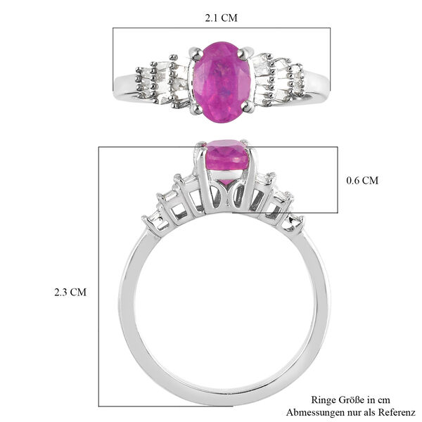 Fissure gefüllt rosa Saphir und Diamant Ring 925 Silber platiniert  ca. 1,33 ct image number 6