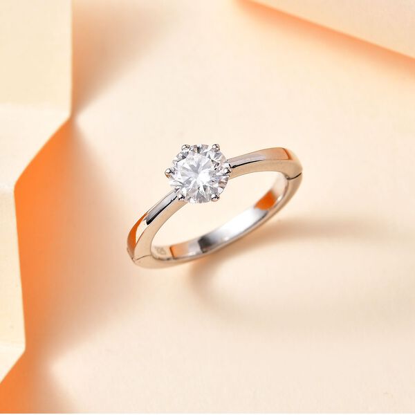 Moissanit Ring 925 Silber platiniert (Größe 21.00) ca. 0,95 ct image number 2