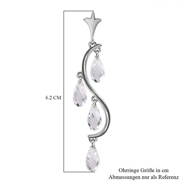 Wei&szlig;er Kristall Ohrringe 925 Silber image number 6