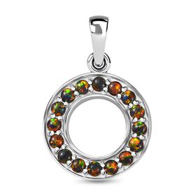 Labor erstellt schwarzen Opal Anhänger 925 Silber platiniert ca. 0,70 ct.