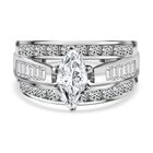 LUSTRO STELLA - New York Designer Inspiriert Zirkonia Ring 925 Silber rhodiniert (Größe 17.00)