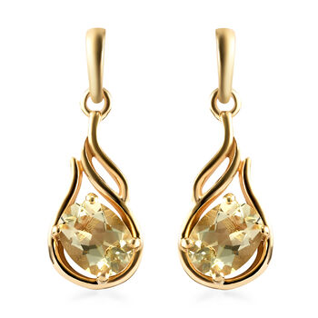 Ouro Verde-Quarz Ohrringe, 925 Silber vergoldet ca. 2,25 ct