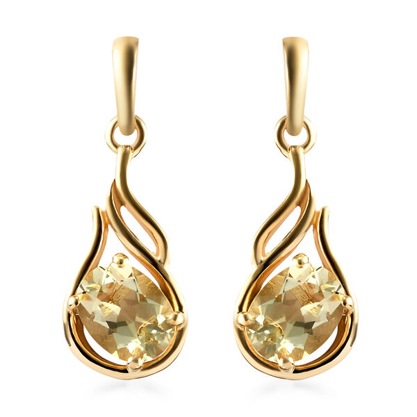 Ouro Verde-Quarz Ohrringe, 925 Silber vergoldet ca. 2,25 ct