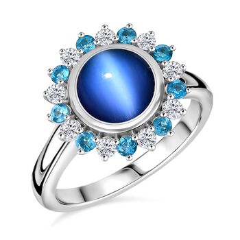 D'Joy Aurora Mondstein, Neon Apatit und Zirkon Ring - 2,99 ct.