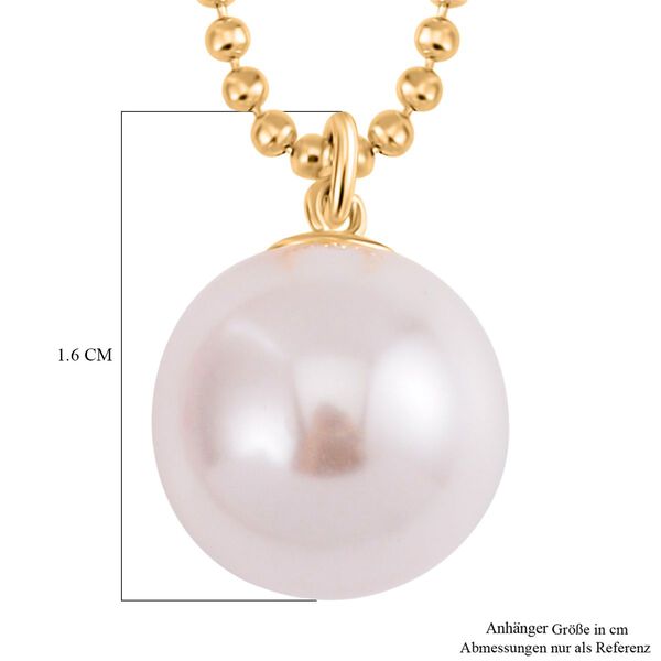 Wei&szlig;e Muschelkernperle Halskette, 45cm - 15 ct. image number 5