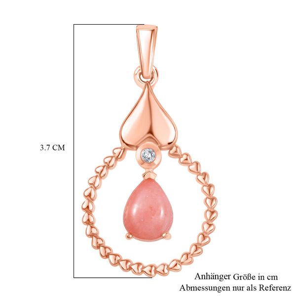 Herzklang - D joy AA Vinicunca-Peruanischer Opal, Weißer Zirkon Anhänger 925 Silber 750 rosévergoldet ca. 1.18 ct image number 6