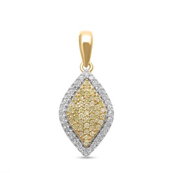 Nat&uuml;rlicher gelber Diamant Anh&auml;nger, 925 Silber Gelbgold Vermeil ca. 0.33 ct