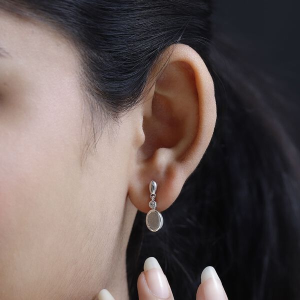 Meteorit und Zirkon Ohrringe - 5,70 ct. image number 3